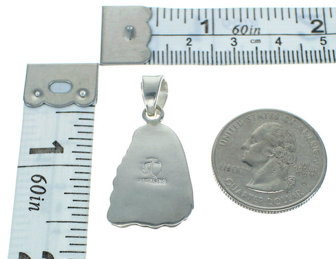 Southwestern Sterling Silver And Lapis Flower Pendant YX67366